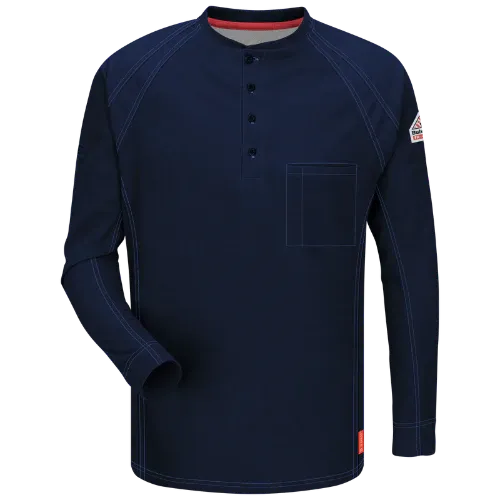 **Bulwark iQ Series® Comfort Knit Men's FR Henley QT20DB