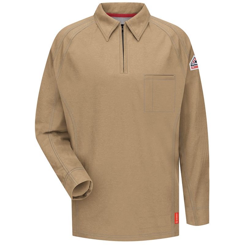 **Bulwark® iQ Series® Comfort Knit Men's FR Long Sleeve Polo Shirt QT12KH