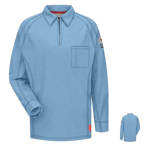 **Bulwark® iQ Series® Comfort Knit Men's FR Long Sleeve Polo Shirt QT12BL