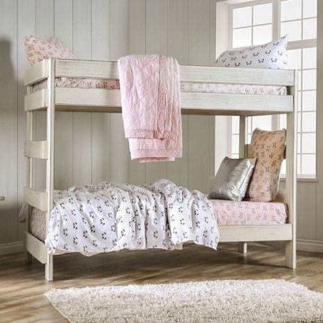 ARLETTE T/T BUNK BED W/ 2 SLAT KITS AM-BK100WH-BED-SLAT