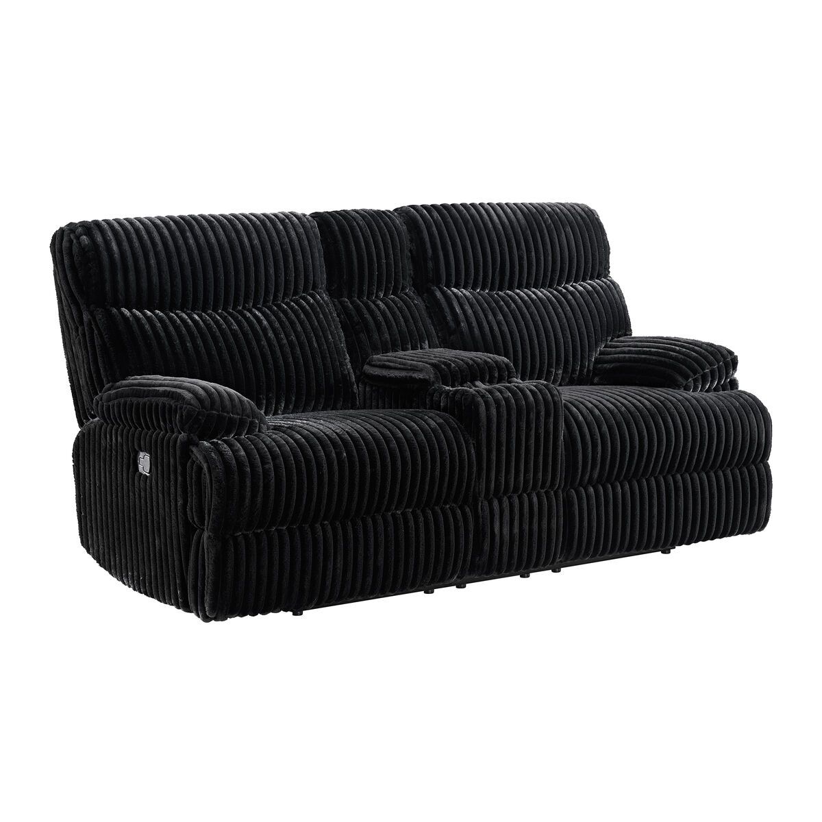 Admiral Motion Loveseat with Console In Masis Black (U-16220-8847-285)