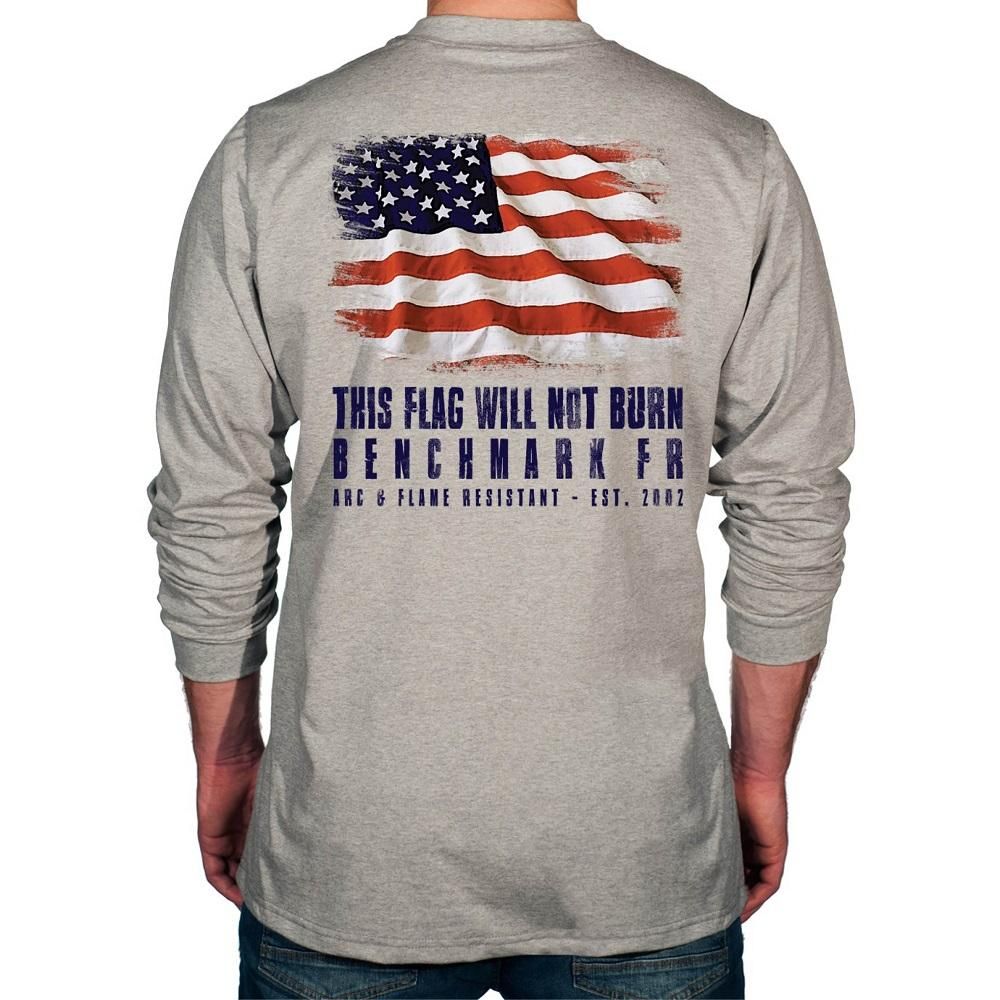 BENCHMARK FR Long Sleeve Shirt, Size: M, Color: 3118FRLG-FLAG