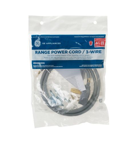 GE Range Power Cord 3 Wire 4FT WX09X10006