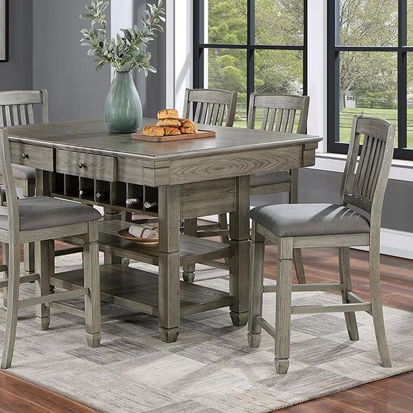 Anaya Grey Counter Height Table w/ 6 Chairs (CM3512GY)