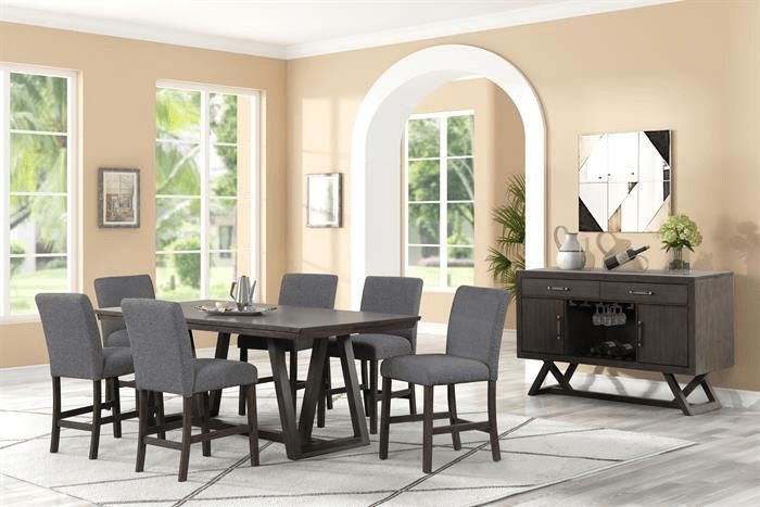 New Classic High Line Counter Dining Set with 6 Chairs (D4125-12/D4125-22GRY)