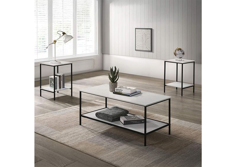 Pallas 3pc. Occasional Set in White (FM42903WH-3PK)