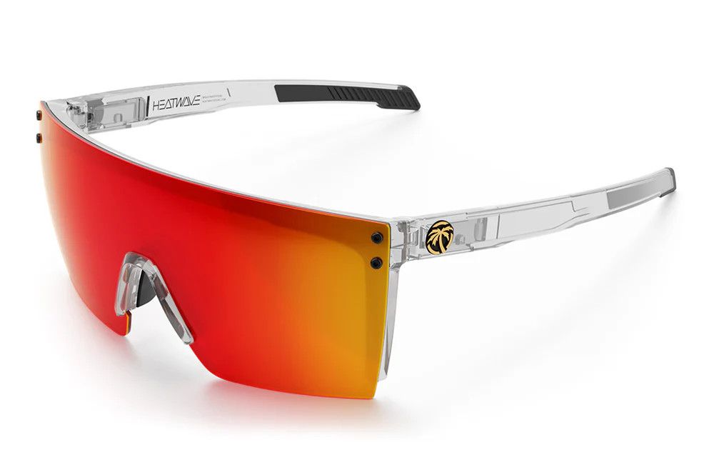 HEAT WAVE Performance XL Lazer Face+ Sunglasses: Vapor Clear Frame / Sunblast Lens