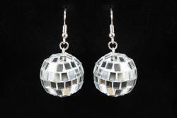 Blazin Roxx Ladies Earrings Disco Balls Silver