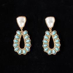 Blazin Roxx Teardrop Earrings Pearl Turquoise