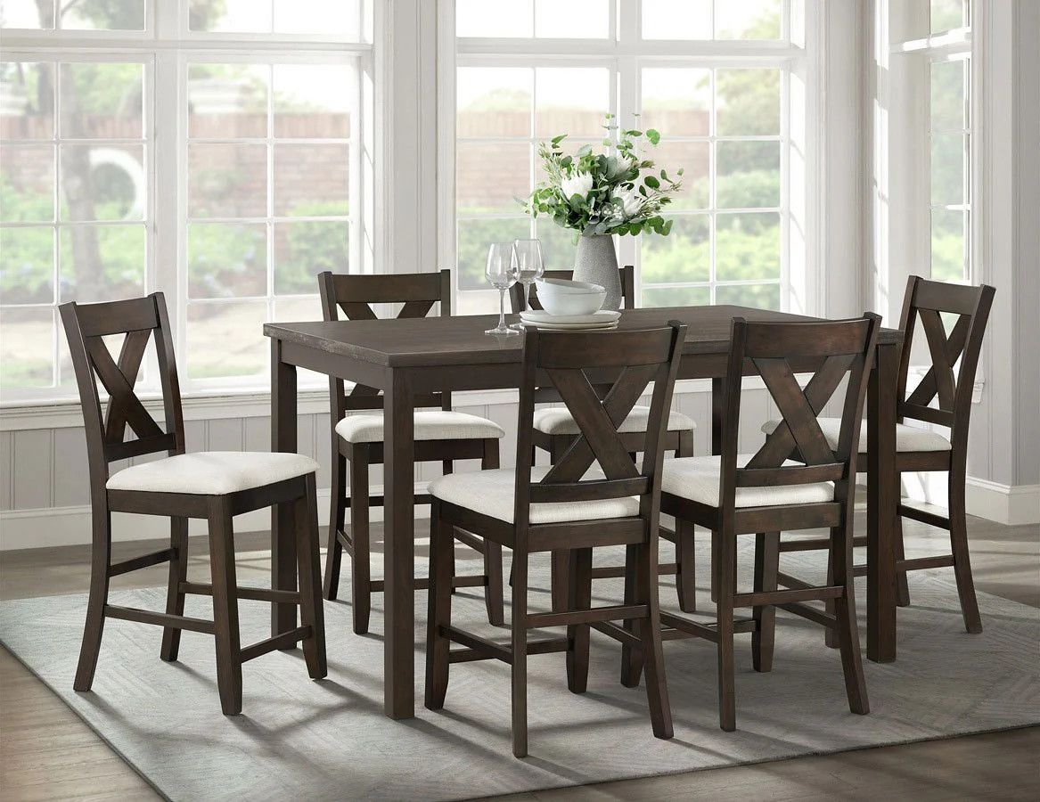 Alvin 60in 7PC Counter Set in Espresso (D.530.C7PC)