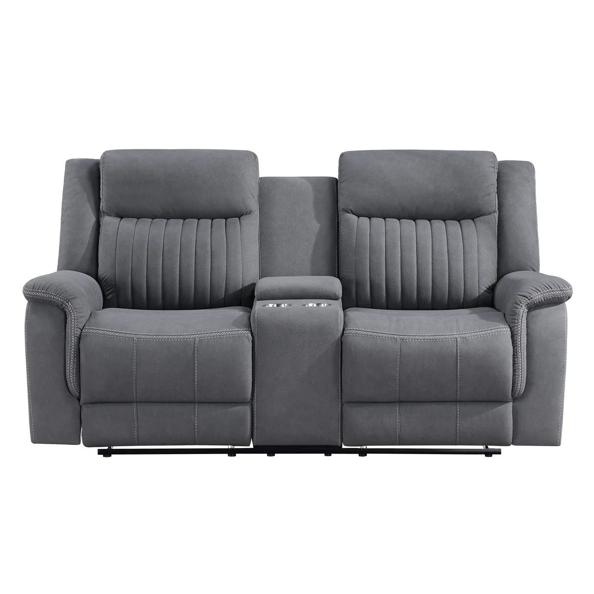 Dean Double Reclining Loveseat w/Console (9646GY-2)