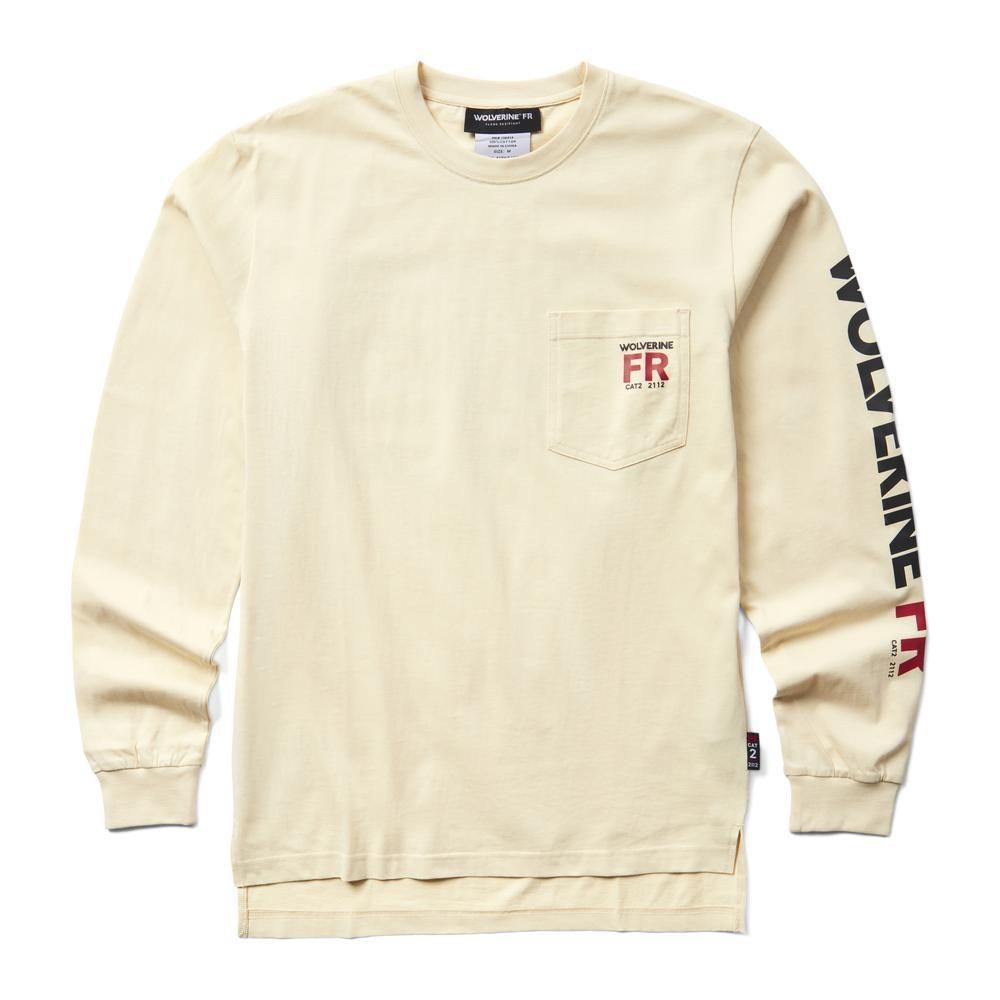 WOLVERINE Built Light FR LS Henley, Color: W1212410-268 STONE, Size: S