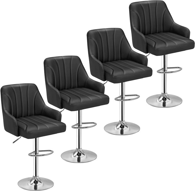 Vecelo Counter Height Black Barstool