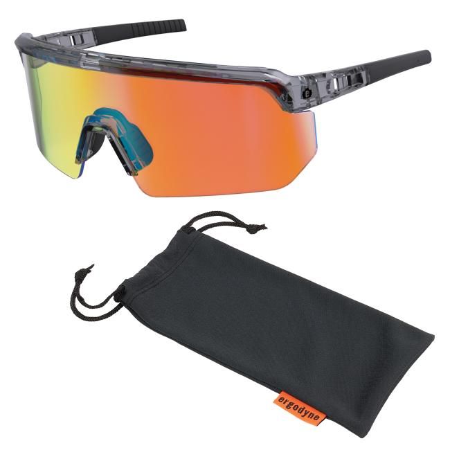 SKULLERZ AEGIR-MI, Color: 55013  Clear Smoke Frame Orange Mirror Lens