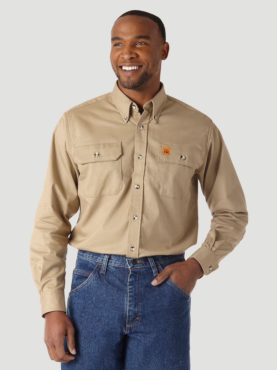 WRANGLER FR WORKSHIRT TWILL KHAKI FR3W5KH