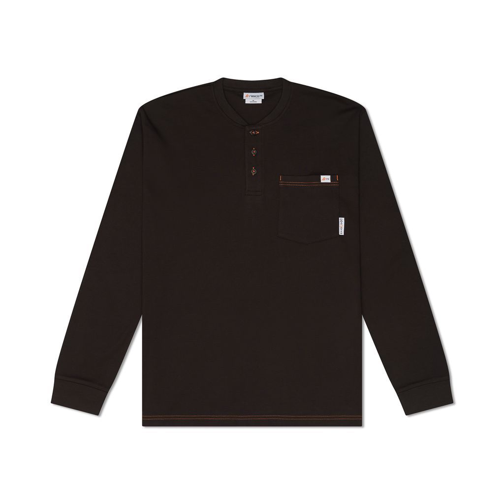 Rasco Fr Henley T Shirt, Color: Black- FR0101BK, Size: SMALL