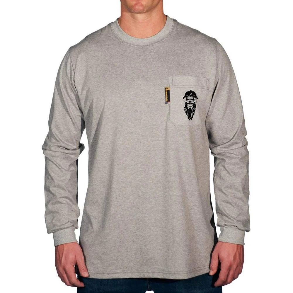 Benchmark FR Long Sleeve Bearded Lineman Brotherhood Shirt – Light Gray (3118FRLG-BLB) Benchmark FR Long Sleeve Bearded Lineman Brotherhood Shirt – Light Gray (3118FRLG-BLB)