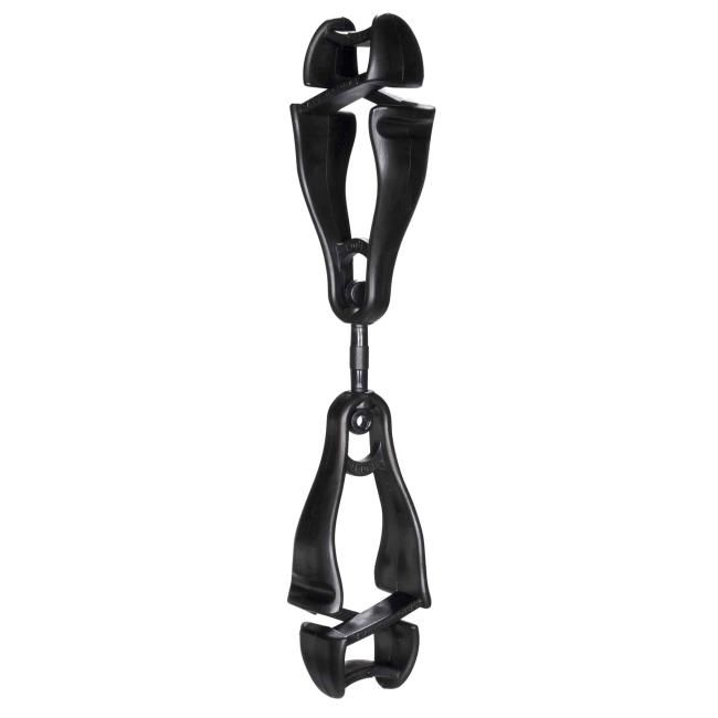 ERGODYNE 3420 Swiveling Glove Clip Holder - Dual Clips, Color: Black