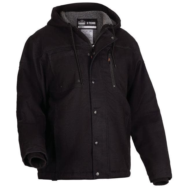 Ergodyne N-Ferno® 6468 Heavy-Duty Duck Canvas Work Jacket – Black Ergodyne N-Ferno® 6468 Heavy-Duty Duck Canvas Work Jacket – Black, Size: S