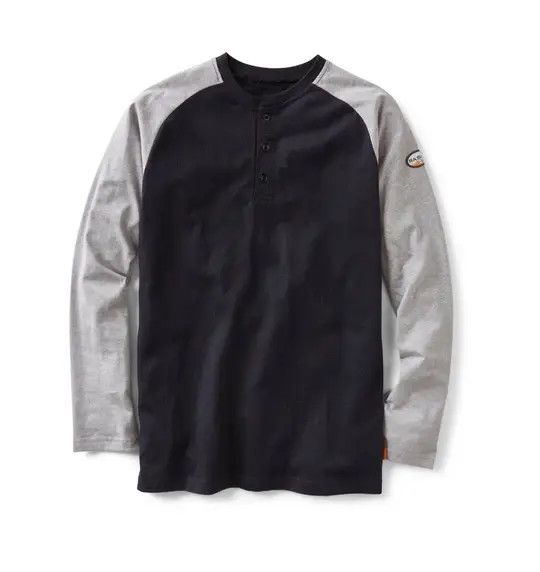 Rasco FR Two-Tone Henley T-Shirt- FR0401 Rasco FR Two-Tone Henley T-Shirt- FR0401, Color: Grey/Black, Size: SMALL