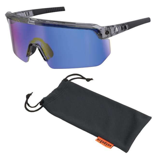 Skullerz Aegir-Afasm, Color: 55012 Clear Smoke Frame Blue Mirror