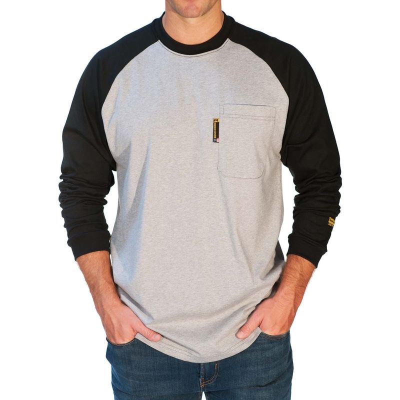 **BENCHMARK FR L/S RAGLAN POCKET BLACK/GRAY 3119FRBK