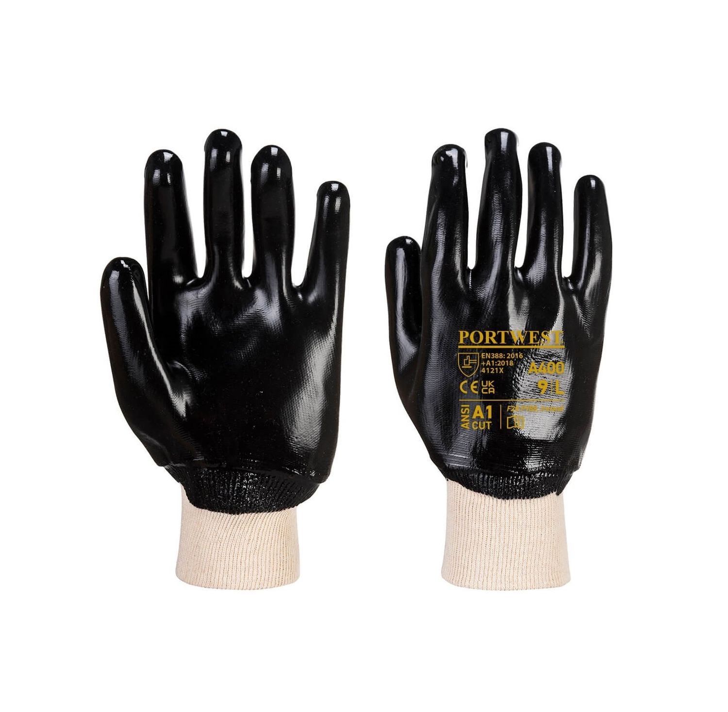 Portwest A400BK PVC Knitwrist Glove Portwest A400BK PVC Knitwrist Glove