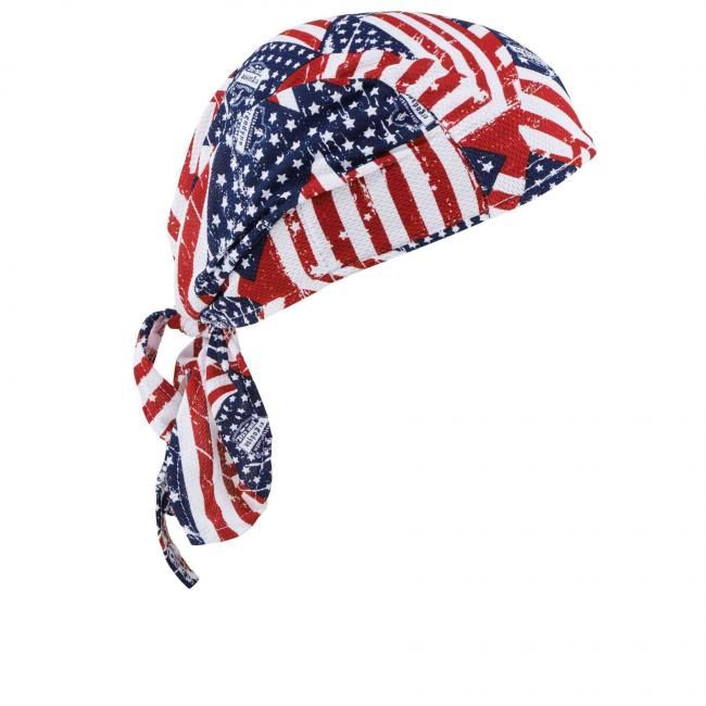 ERGODYNE HIGH PERFORMANCE TERRY CLOTH BANDANA 6615, Color: STARS AND STRIPES