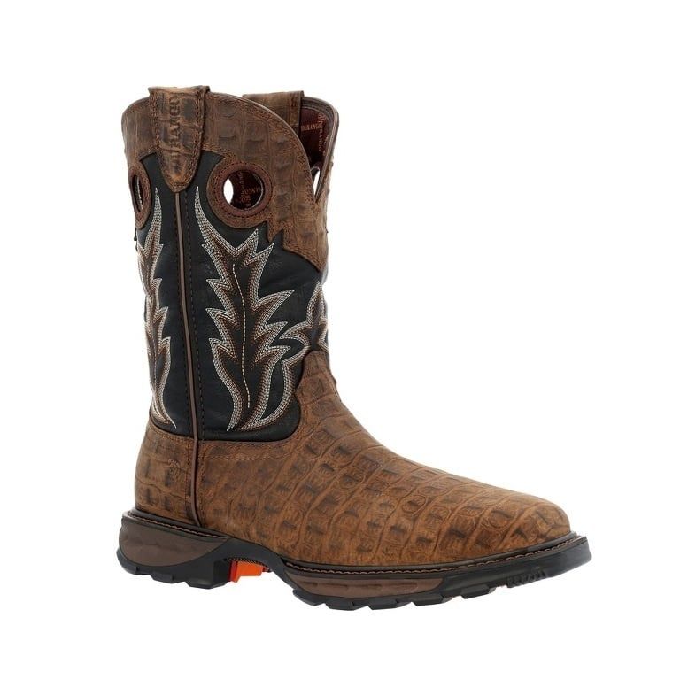 Durango® Maverick XP™ Men's Steel Toe Western Work Boots – Brown Gator Print & Black (Model DDB0456)