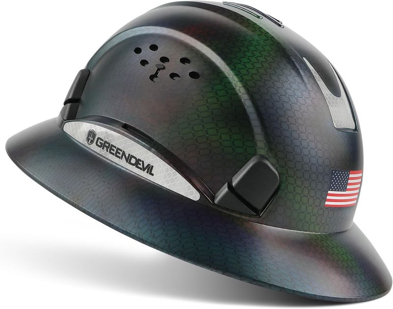 Green Devil Full Brim Hardhat