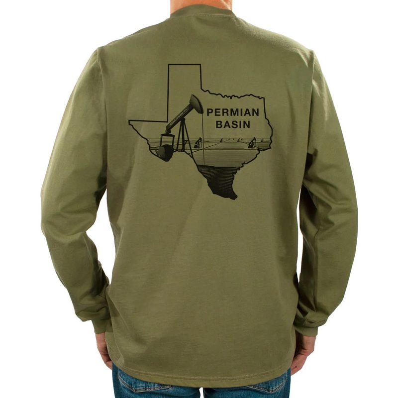 Benchmark FR Permian Basin Long Sleeve Shirt – Army Green (3118FRAG)