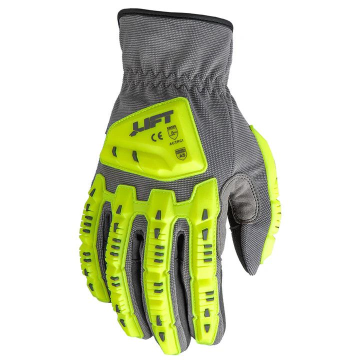 LIFT SDS-1250 Impact Glove, Color: Green/Grey Synthetic  GSDS-21GY, Size: SMALL