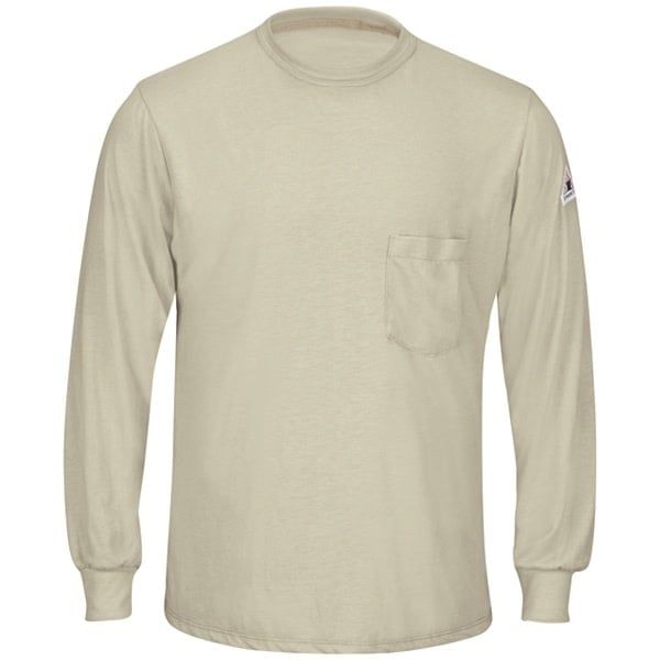Bulwark FR Lightweight Crew Neck Shirt – Khaki, CAT 1 (SMT8KH)