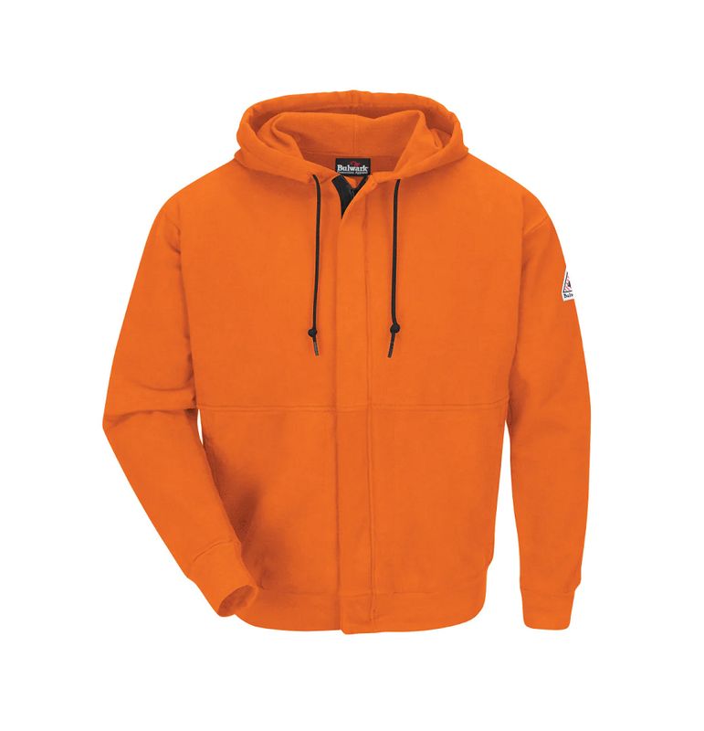 Bulwark FR Front-Zip Hooded Sweatshirt – Orange, CAT 2 (SEH4OR)