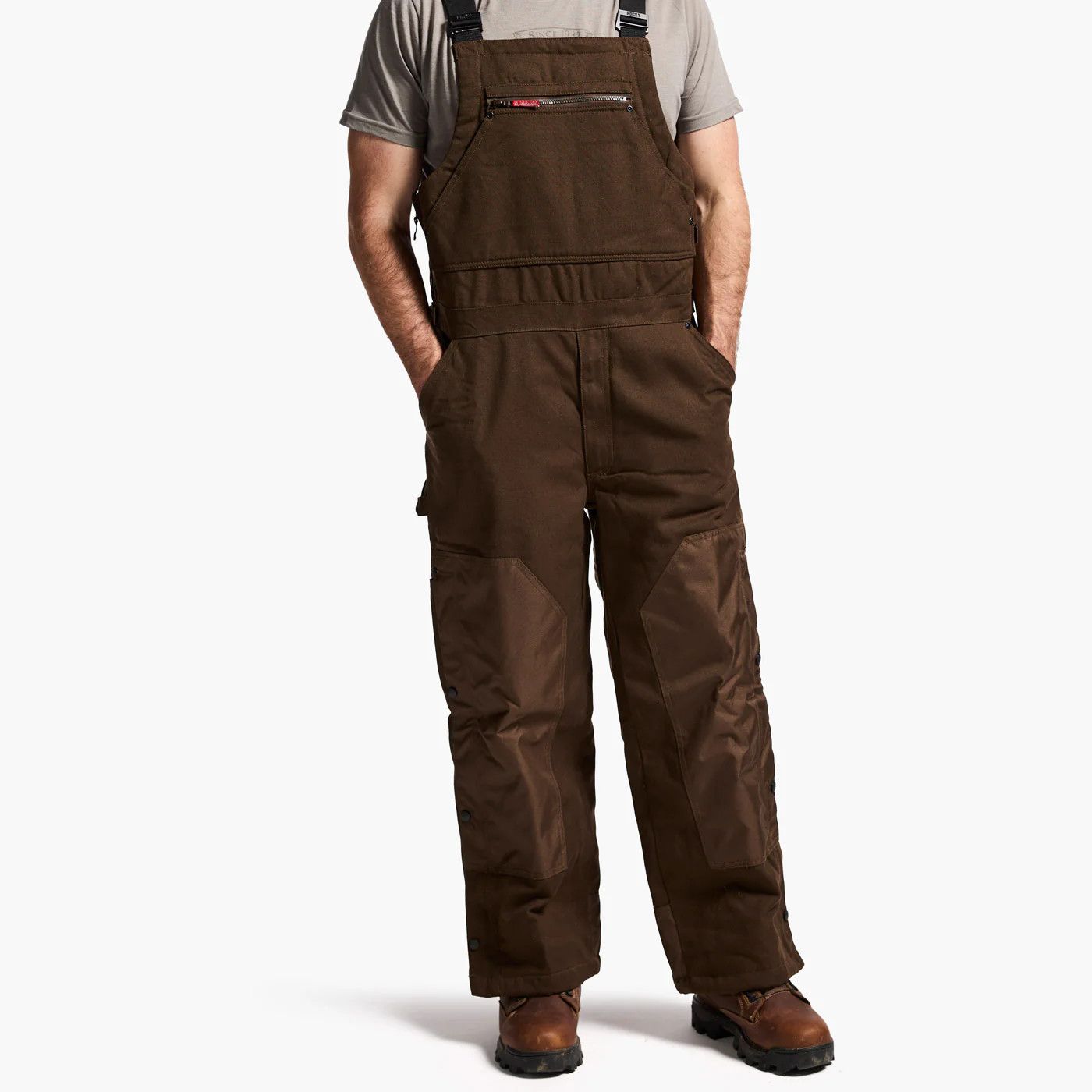 WW00061 ROCKY WORKSMART INSULATED BIB, Color: BROWN, Size: M
