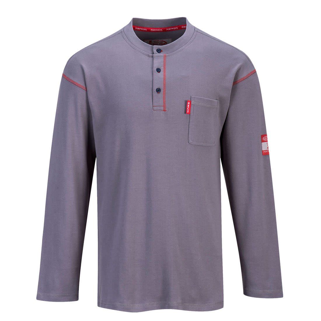 PORTWEST Bizflame FR Henley FR02 PORTWEST Bizflame FR Henley FR02, Color: GRAY, Size: S