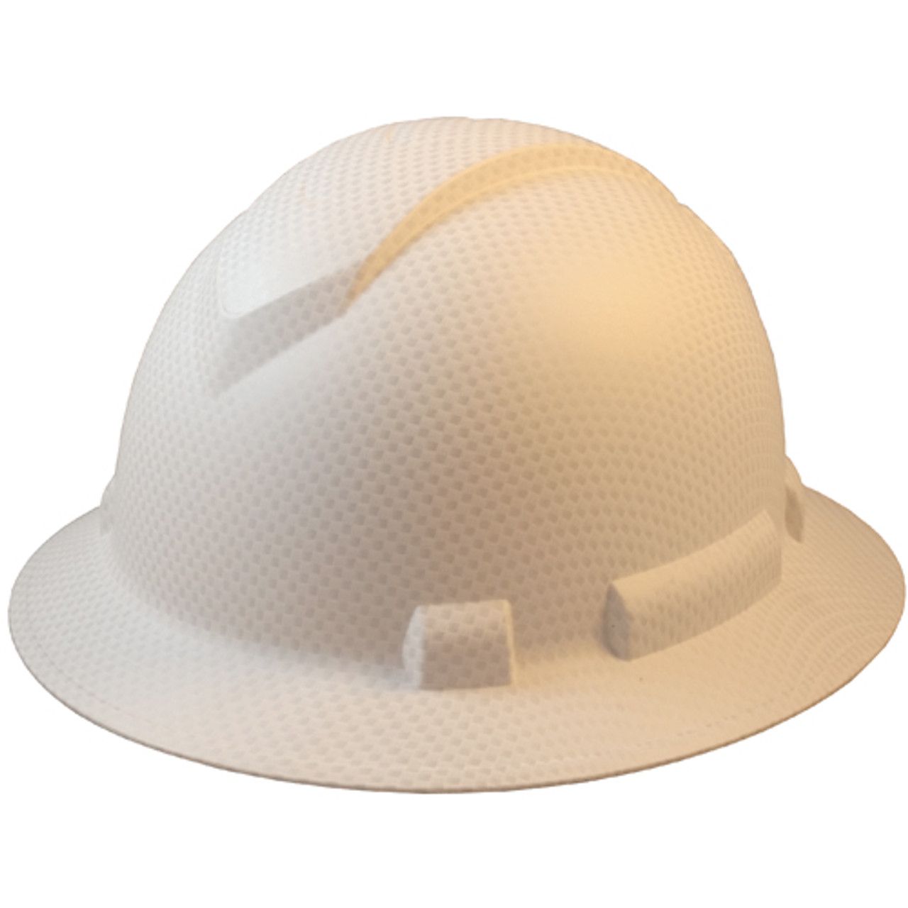 Pyramex GB-HP54000 Ridgeline Full Brim Hard Hats with Graphite Pattern - 4 Pt Ratchet, Color: Matte White