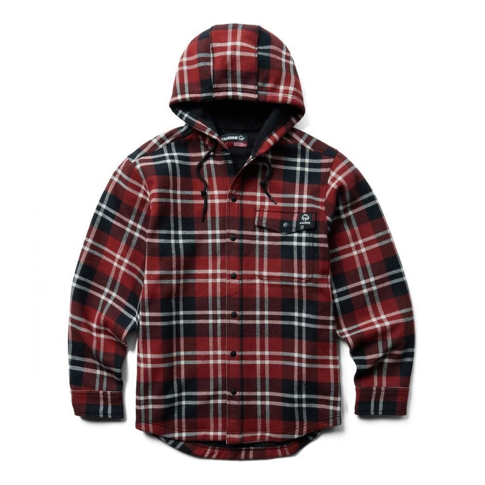 Wolverine Bucksaw Flannel Hooded SJ / Garnet Plaid W1203770-621 Wolverine Bucksaw Flannel Hooded SJ / Garnet Plaid W1203770-621