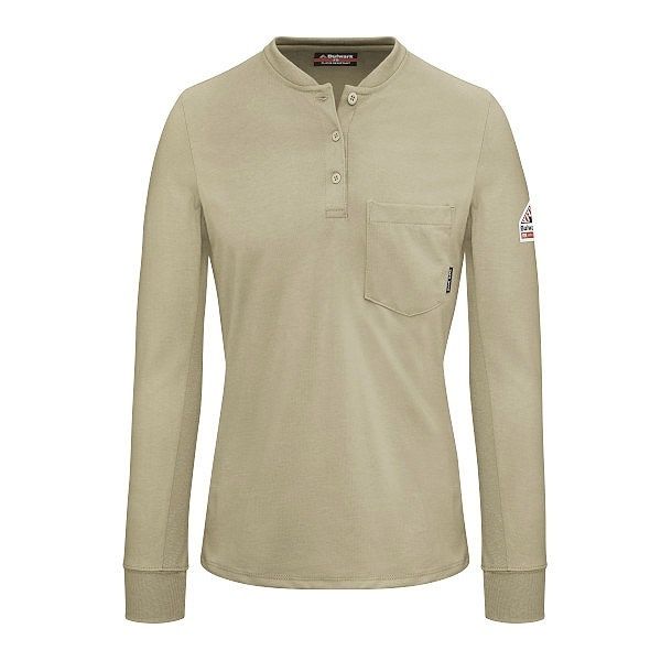 BULWARK WOMEN'S Long Sleeve Henley Shirt - CAT 2
