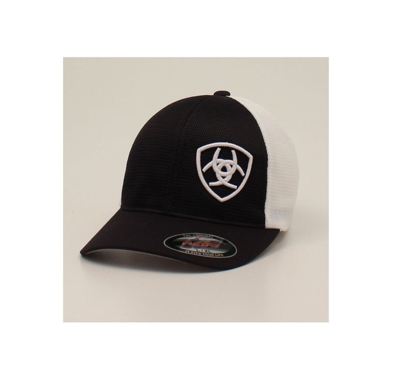 Ariat Men's Flexfit 360 Mesh Cap – Black & White (A300039001)