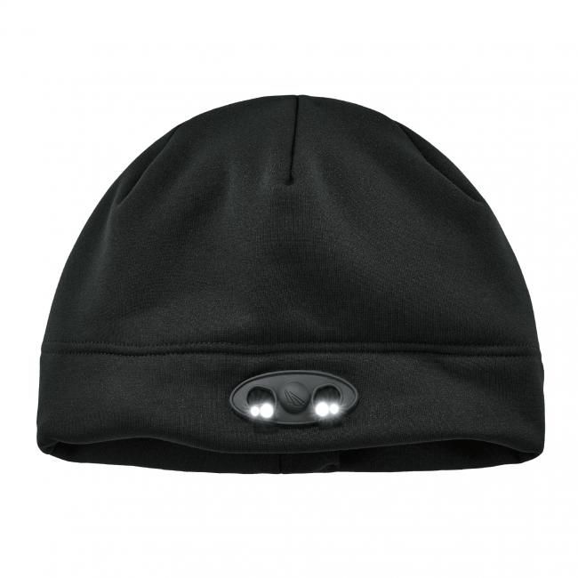 Ergodyne N-Ferno 6804 Skull Cap Winter Hat with Led Lights, Size: Black