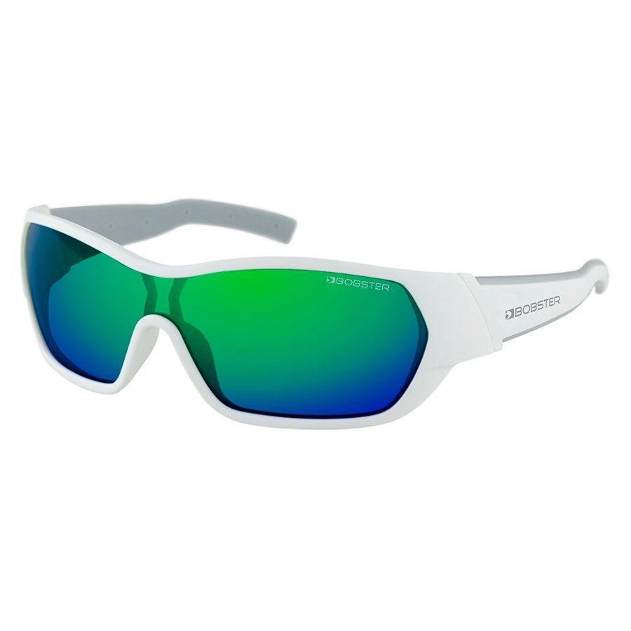 Bobster Aria Bobster Aria, Color: Blue Green Mirror Lens w Matte White Frame BARI102