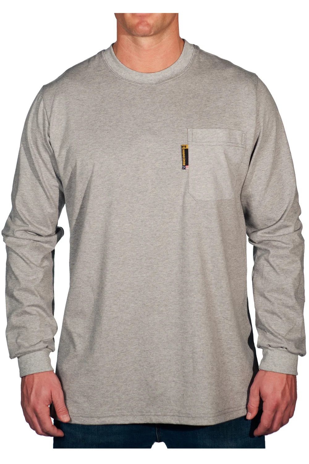Benchmark Fr Long Sleeve, Color: 3118FRLG Light Gray, Size: Small