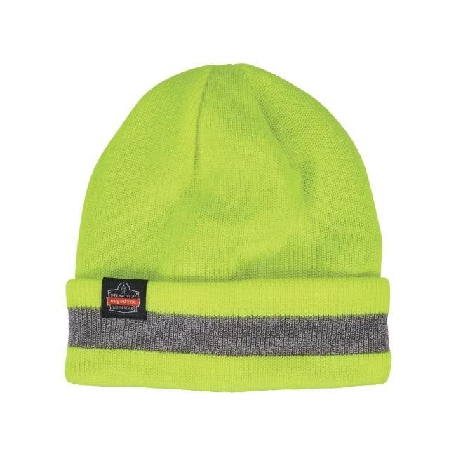 Ergodyne N-Ferno 6803 Reflective Rib Knit Winter Hat, Color: Lime