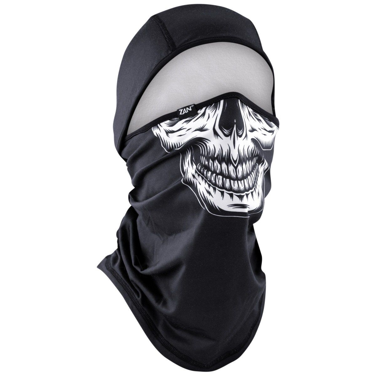 Zan Convertible Balaclava Sportflex UPF50+ Series Zan Convertible Balaclava Sportflex UPF50+ Series, Color: Black & White Skull WB4L002
