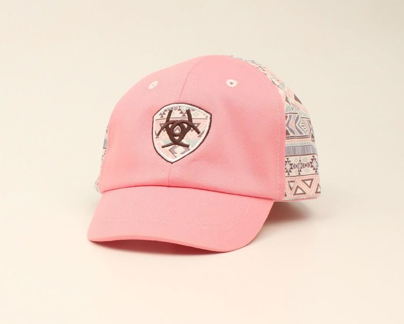 Ariat Infant Aztec Print Shield Logo Cap – Pink (A300008130)