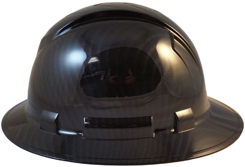 Pyramex HP56117S Full Brim RIDGELINE Hard Hat Shiny Black Graphite Pattern - 6 Point Suspension