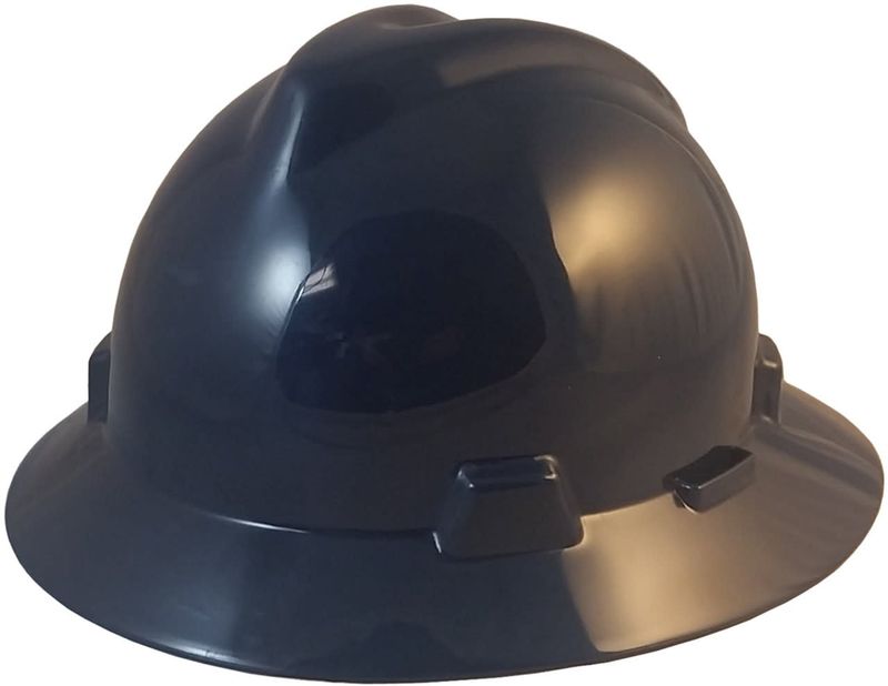 Navy Blue MSA V-Gard Full Brim Hard Hats with Fas-Trac Suspensions 802975