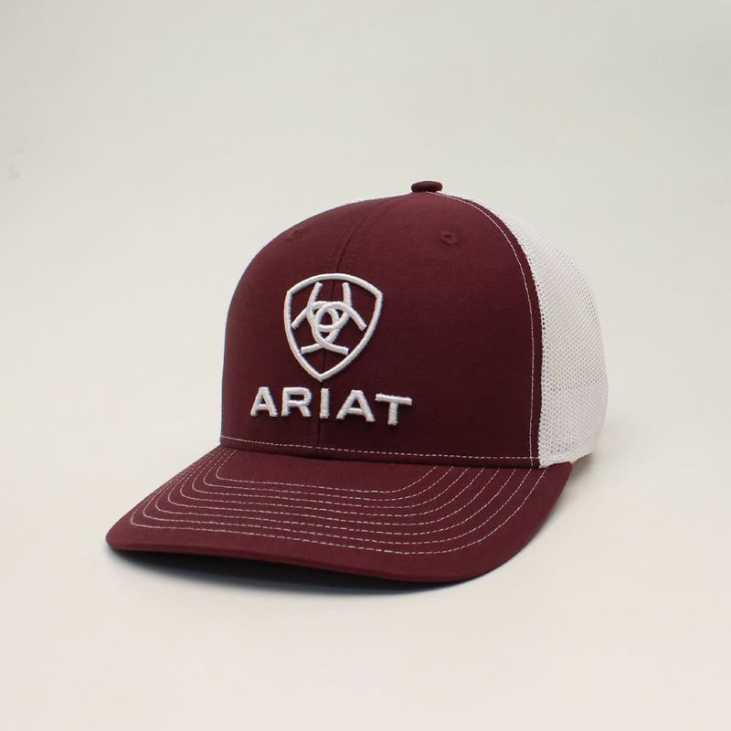 Ariat R112 Snapback White Embroidery Burgundy A300012609