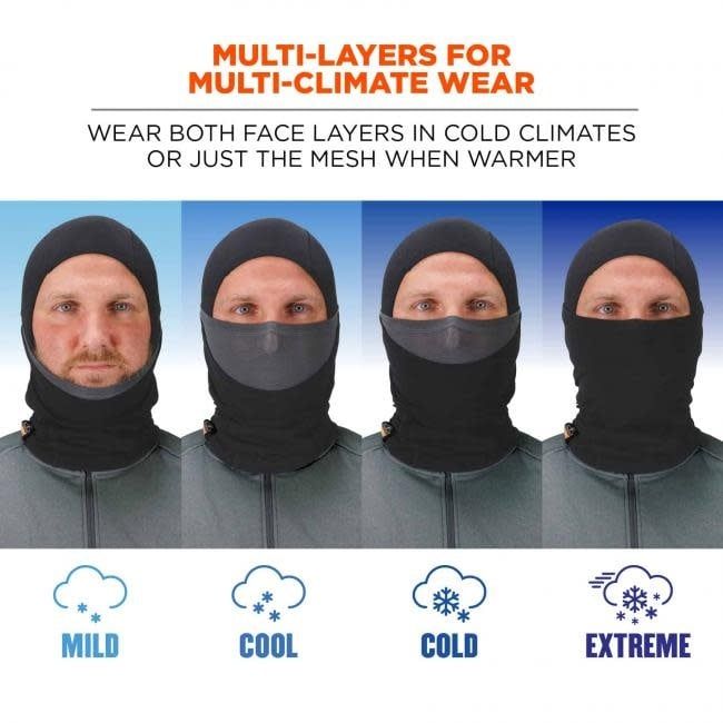 Ergodyne N-Ferno® 6844 Dual-Layer Balaclava Face Mask – Black